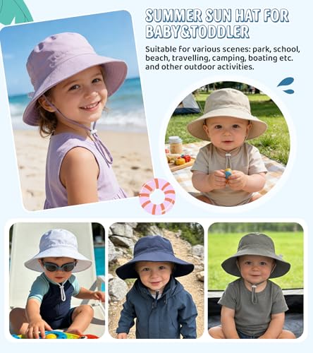 American Trends Baby Sun Hat UPF 50+ Wide Brim Bucket Hat for Boys Girls - color: A 1 Navy, size: 6-24 Months
