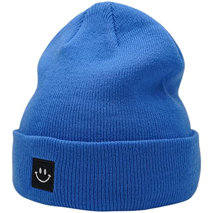 55cube Unisex Winter Beanie Hats Warm Thick Knit Cuffed Skullcaps - color: Blue