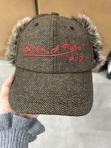 URAWOW Faux Fur Baseball Cap Women Winter Fall Grunge Aespa NINGNING Same Style Trapper Hat Plush Retro Fashion Ear Warmer - color: Brown