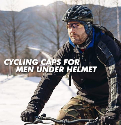 MELASA Winter Ear Warmer Skull Cap Helmet Liner with Glasses Holes - color: Green