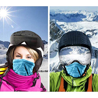 Winter Thermal Neck Warmer/Neck Gaiter Face Scarf/Face Cover Winter Ski Mask - Cold Weather Balaclava - color: Grey+green