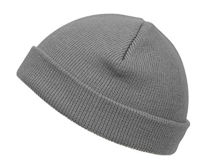 TOP HEADWEAR Cuffless Beanie for Men Women, Unisex Short Beanies Skull Cap - color: Grey