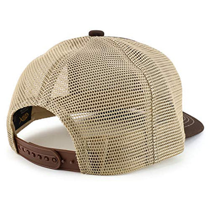 Trendy Apparel Shop Thinking Cap Washed Two Tone Trucker Baseball Cap - color: Brown Khaki