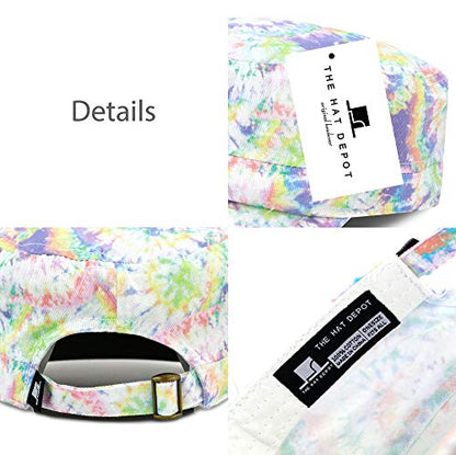 The Hat Depot Cadet Military Army Baseball Cap Tie Dye & Washed Cotton Basic & Distressed Cadet Brushed Cotton Cap - color: 3. Tie Dye - Color 4