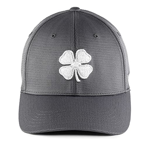 Black Clover Unisex Fitted Cap Golf Hat - color: White Clover/Titanium, size: Large-X-Large