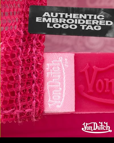 Von Dutch Unisex Trucker Hat, Colorblock, Mesh Back, Curved Bill, Snapback - color: Pink Tint
