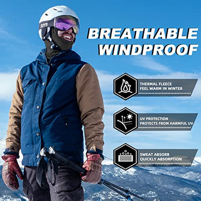 ROCKBROS Windproof Thermal Balaclava Ski Mask for Men and Women Cycling - color: Black Grey