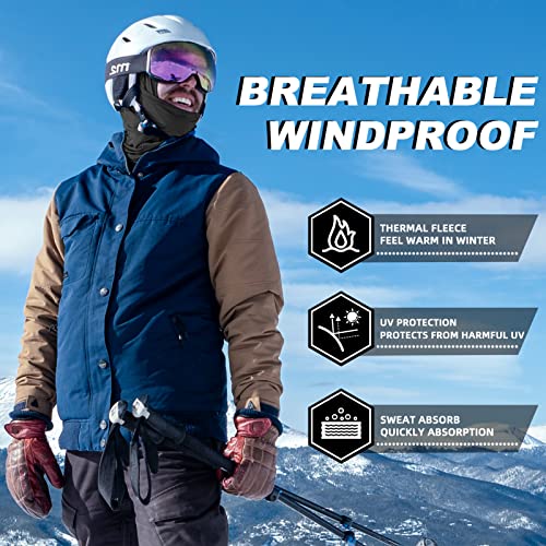 ROCKBROS Windproof Thermal Balaclava Ski Mask for Men and Women Cycling - color: Black Grey