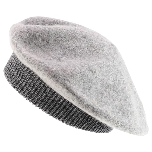 Trendy Apparel Shop Plain Solid French Wool Beret Hat - color: Grey