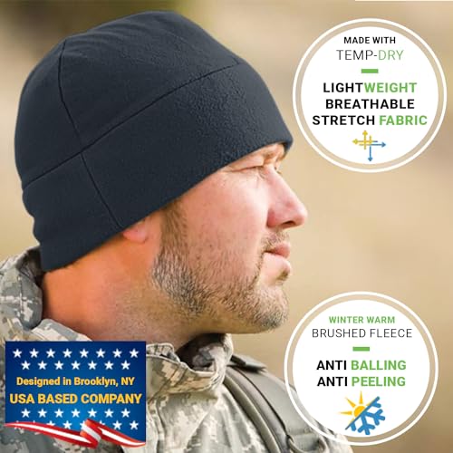 Temple Tape Tactical Fleece Watch Cap Beanie – Skull Cap Fleece Hat - Mens & Women - color: Graphite Gray, size: X-Large