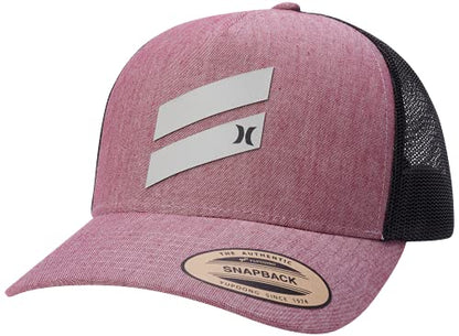 Hurley Mens Lightweight Poly Mesh Back Curved Bill Cap Trucker Hat - color: Burgundy