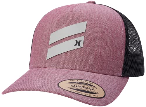 Hurley Mens Lightweight Poly Mesh Back Curved Bill Cap Trucker Hat - color: Burgundy