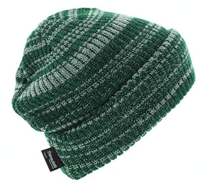 Milani Thinsulate 40 Gram Windchill Insulated Winter Cold Weather Beanie Skull Cap - color: Dark Green/White