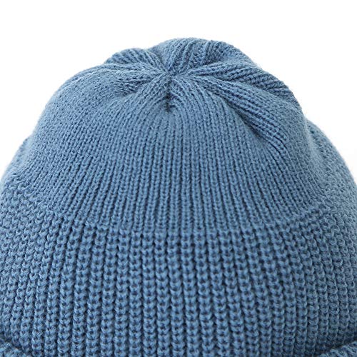 UNDERCONTROL Winter Trawler Fisherman Beanie Men Women Unisex Stylish Plain Docker Skull Hat Roll up Watch Cap Color Pack - color: Sky