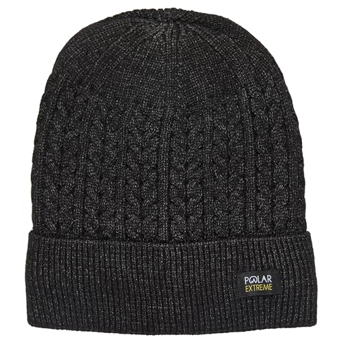 Polar Extreme Men's Sherpa-Lined Knit Winter Hat – Warm, Gift for Dad, Cold Weather - color: Charcoal Knit