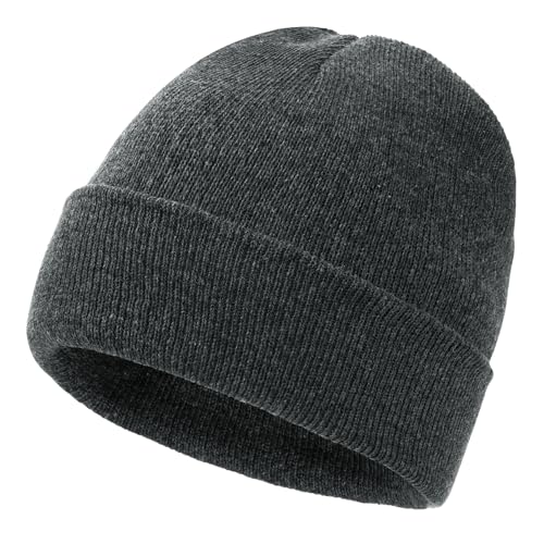Pistha Beanie for Men Women-Knit Beanie Hats Skull Cap Winter Warm Hat - color: Dark Grey