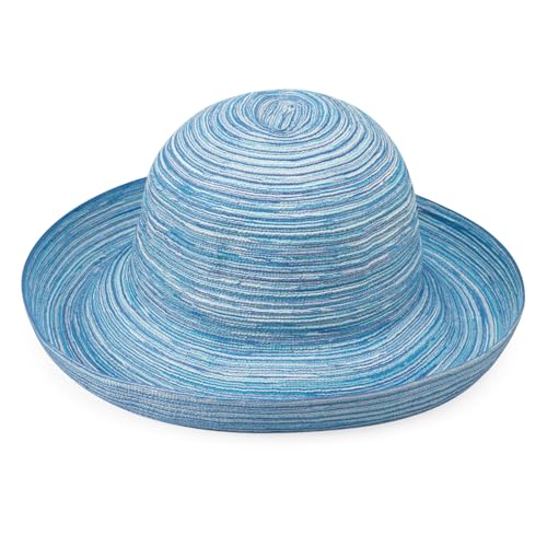 Wallaroo Hat Company Women's Sydney Sun Hat - UPF 30+ Sun Protection, Packable, Adjustable - Beach, Travel, Wide Brim - color: Light Blue