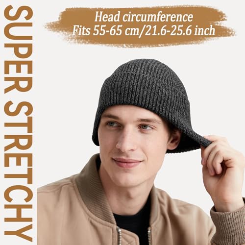 OZERO Winter Beanies Hats Men: Beanie with Ear Flaps - color: Grey