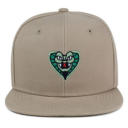 Snake Hip-Hop Snapback Hat Embroidered Baseball Cap Cobra - color: 01. Khaki