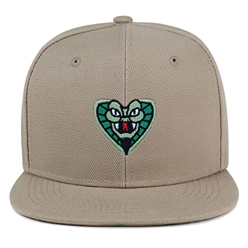 Snake Hip-Hop Snapback Hat Embroidered Baseball Cap Cobra - color: 01. Khaki