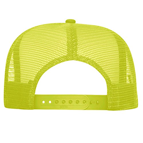 OTTO Neon Polyester Foam Front 5 Panel High Crown Mesh Back Trucker Hat - color: N. Yellow