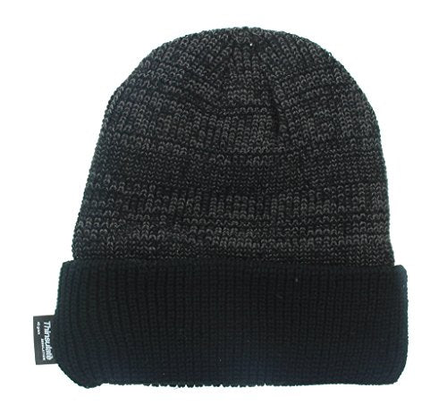 Milani Thinsulate 40 Gram Windchill Insulated Winter Cold Weather Beanie Skull Cap - color: Gray/Solid Black Cuff