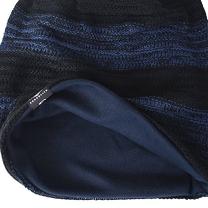 VECRY Mens Slouchy Beanie Knit Skull Cap Long Baggy Hip-hop Winter Summer Hat B305 - color: Retro-black&navy, size: Large