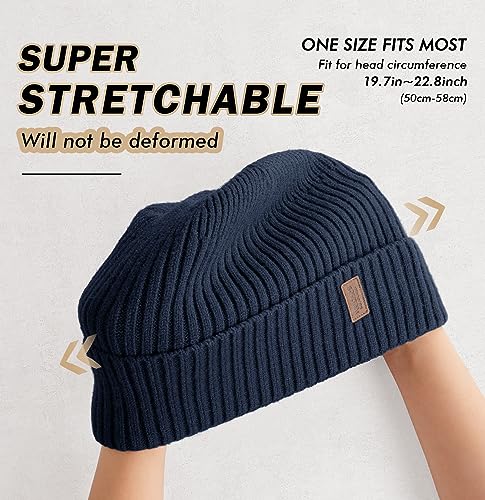 Wmcaps Winter Beanie for Men Women Fleece Lined Hat Warm Cuffed - color: Navy Blue