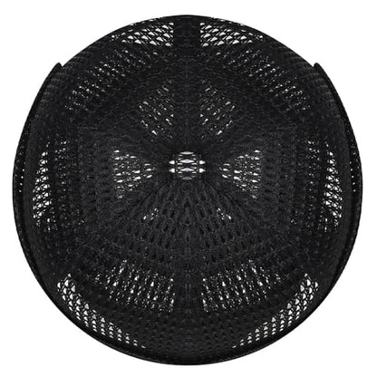 Mens Mesh Brimless Cap with No Brim, Summer Docker Cap Beanie Hat Flip Sailor Skullcap Breathable - color: Black