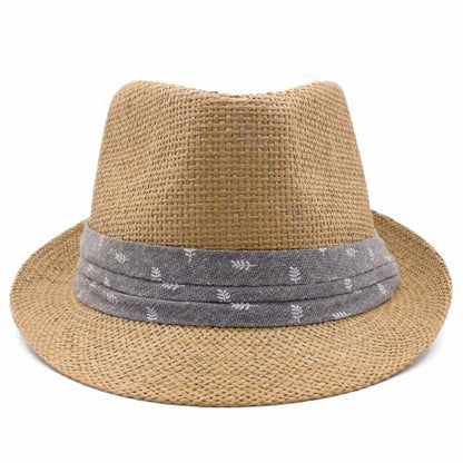 LIDHAY Straw Fedora Hat for Men Women |Short Brim Panama Sun Hat - color: Khaki