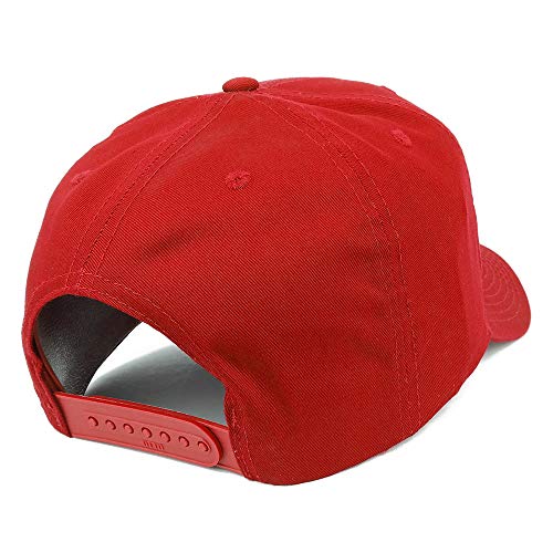 Armycrew XXL Oversize High Crown Adjustable Plain Solid Baseball Cap - color: Red