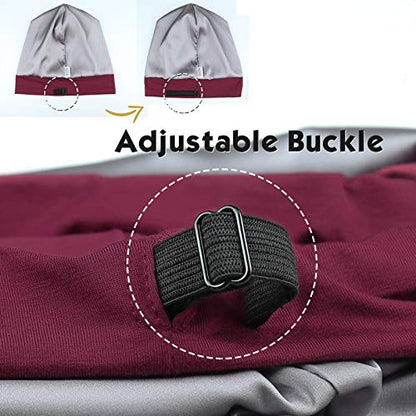 FocusCare Satin Lined Sleep Slouchy Cap Curly Girl Slap Headwear Gifts for Frizzy Hair Women - color: Burgundy