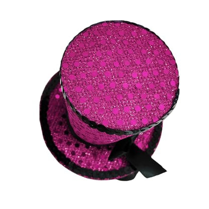 WLBON Halloween Mini Top Hat Headband 1920s Bow Sequins Hair Hoops Bands Fascinator Headpiece Hairband Women Christmas Holiday Festival Parade Cosplay Dress Up Birthday Tea Party Accessories Rose - color: Rose Tone