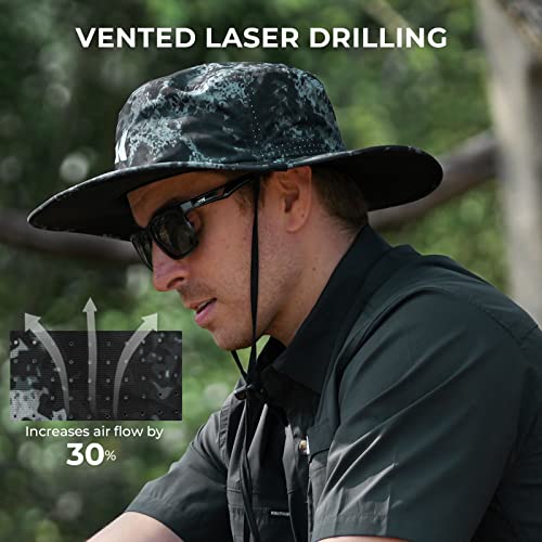 KastKing Sol Armis UPF 50 Boonie Hat for Sun Protection,Men Women - color: Boulder Camo Obsidian