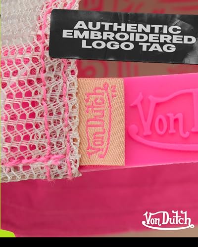 Von Dutch Unisex Trucker Hat, Colorblock, Mesh Back, Curved Bill, Snapback - color: Pink