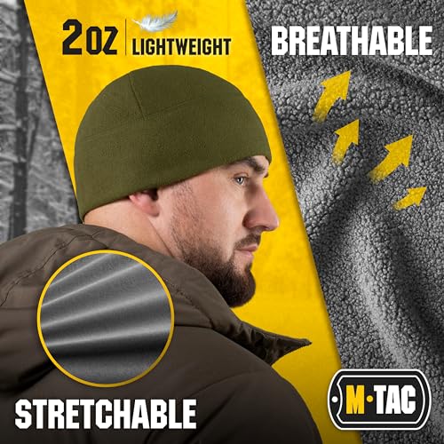 M-Tac Elite Fleece Watch Cap - Military Tactical Beanie Hat Winter Skull Cap - color: Olive Dark, size: Small