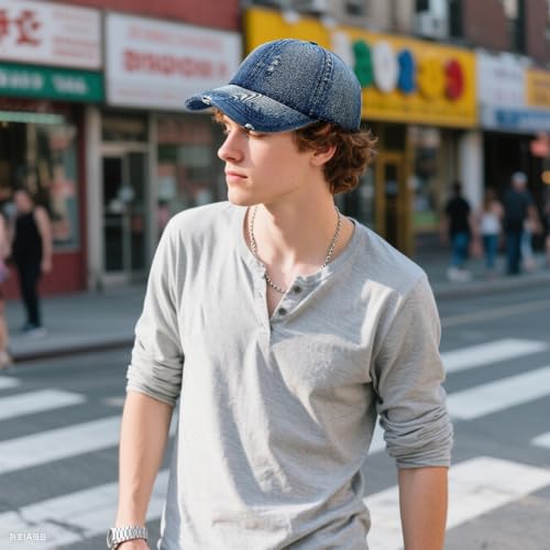 Women's Men's Fashion Baseball Cap Adjustable Strapback Hats Dad Hat Visor Sports Hat - color: Denim Blue