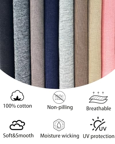 100% T-Shirt Cotton Slouchy Beanie Women Men,Lightweight Chemo Hat - color: Light Grey(2-layer)