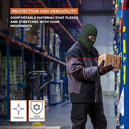 RefrigiWear 2-Layer Acrylic Knit Open-Hole Balaclava Face Mask, High Visibility - color: Sage