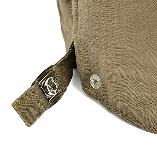 VOBOOM Men Cotton Adjustable Newsboy Beret Ivy Cap Cabbie Flat Hat - color: Dark Brown