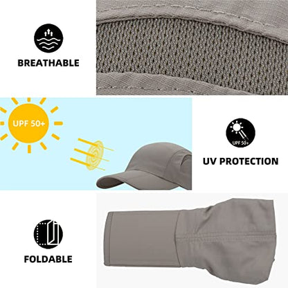 Folding UPF50+ Sun Protection Hat - color: Sand-b, style: Classic