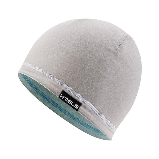 WRELS Reversible Winter Running Hat Soft Stretch Thermal Cycling Skull Cap for Women Men Double Sided Sports Hat - color: A Reversible Hat (Blue/Grey)