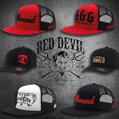 Horned D Flex Fit 6-Panel Men's Cap – Pull-On Baseball Hat with Curved Bill, Cotton/Poly/Spandex Blend – Black - size: Large-X-Large
