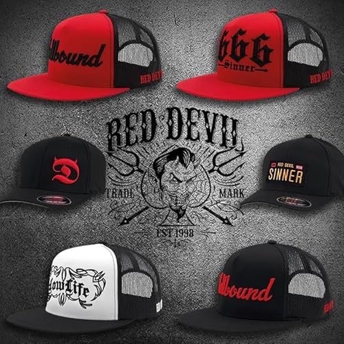 Horned D Flex Fit 6-Panel Men's Cap – Pull-On Baseball Hat with Curved Bill, Cotton/Poly/Spandex Blend – Black - size: XX-Large