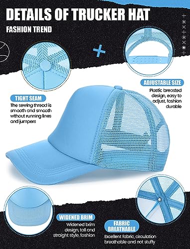Tarpop 10 Pcs Sublimation Blank Trucker Hats Bulk - color: Bright Colors
