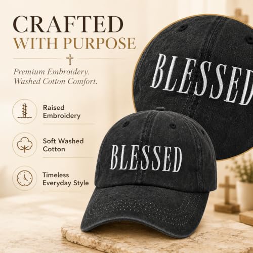 Man of God Husband Dad Embroidered Hat Camping Caps for Women - color: Blessed 24