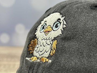Adjustable Embroidery Animal Baseball Hat for Kid Toddler Child - color: Eagle (Washed Black)