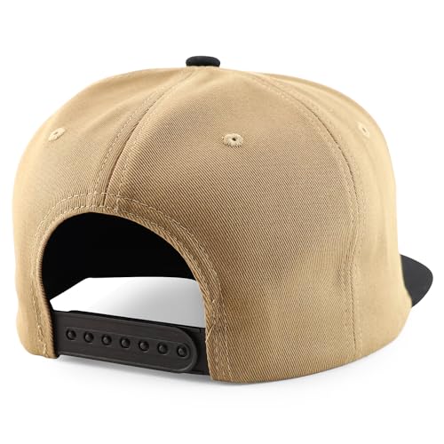 Trendy Apparel Shop Mexico Eagle Skull Head with Cross Axe Embroidered Snapback Cap - color: Khaki Black