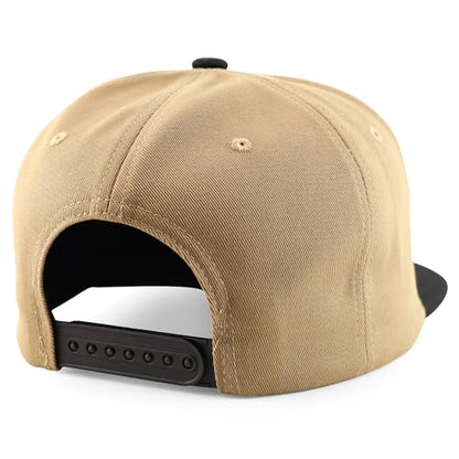 Trendy Apparel Shop Mexico Eagle Skull Head with Cross Axe Embroidered Snapback Cap - color: Khaki Black