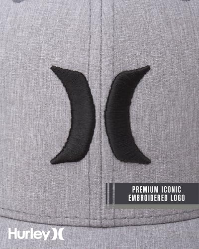 Hurley Men's Caps - One & Only Flexfit Baseball Cap - Fitted Hats for Men (S-XL) - color: Light Grey, size: Small-Medium